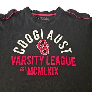 COOGI AUSTRALIA Varsity League EST‎ MCMLXIX V Neck Mens Black T Shirt 2XL logo